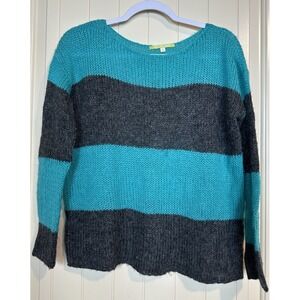 Gianni Bini striped mohair wool alpaca blend lightweight sweater sz XS oversized